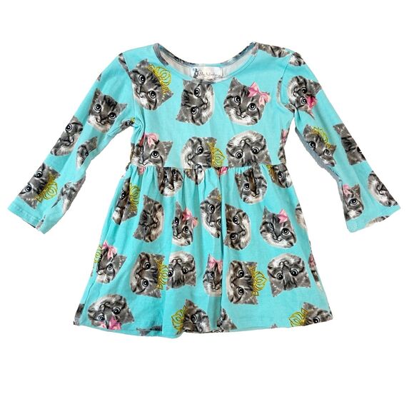Lily & Londyn's Dress Tunic Girls 3T Aqua Blue Peplum Princess Cat Long Sleeve - Picture 1 of 4